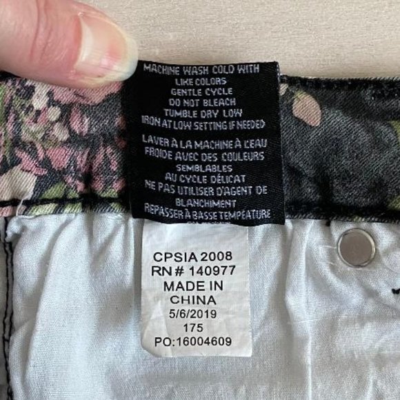 🌸2x HP!🌸 Hudson Jeans Girls Dixie Floral Print Skinny Raw Hem Jeans - Picture 11 of 15